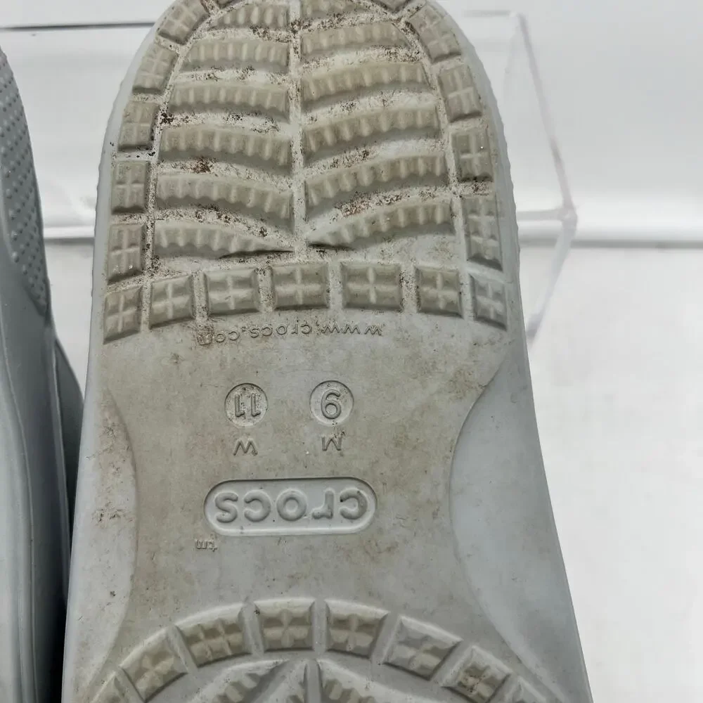 Crocs Classic Slide Sandals Women 11 Mens 9 Double Strap 206761 Gray
